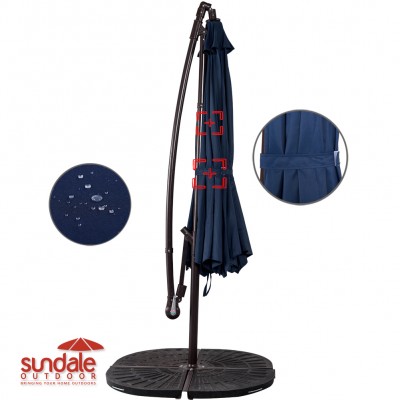 Sundale Outdoor 10 Feet Aluminum Offset Patio Umbrella with Crank, 8 Steel Ribs   